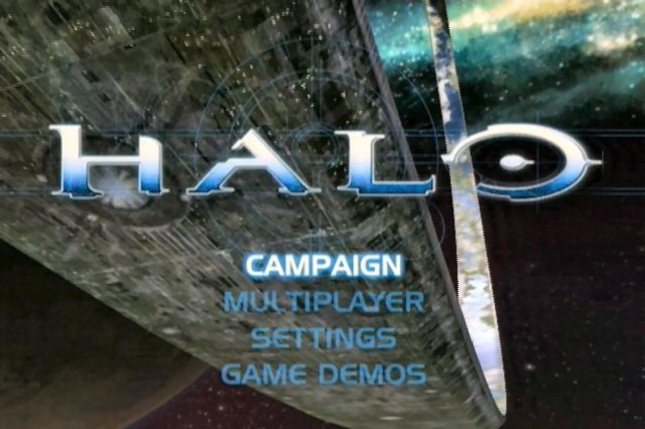 Halo 1 Title Screenshot With Options Xbox