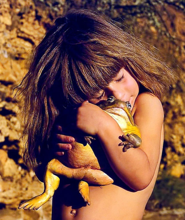 Frog Hugging Little Girl Trippi Africa